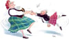 Scottish dancers print