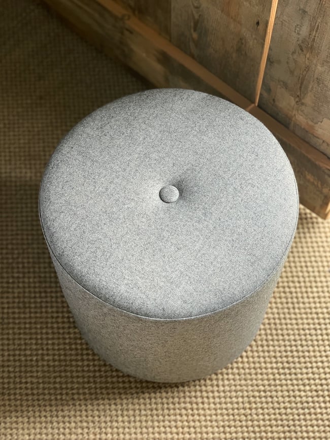 LINA OTTOMAN - WOOL WITH SOLID TASMANIAN OAK BASE