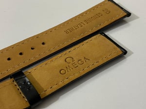 Image of 20mm CROC PADDED MENS LEATHER STRAP FOR OMEGA WATCH.BLACK.TOP QUALITY.HEAVY DUTY.SPORTS CHRONOGRAPH 