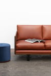 CLOVER COUCH IN TASMANIAN BLACKWOOD WITH BRAZIL LEATHER