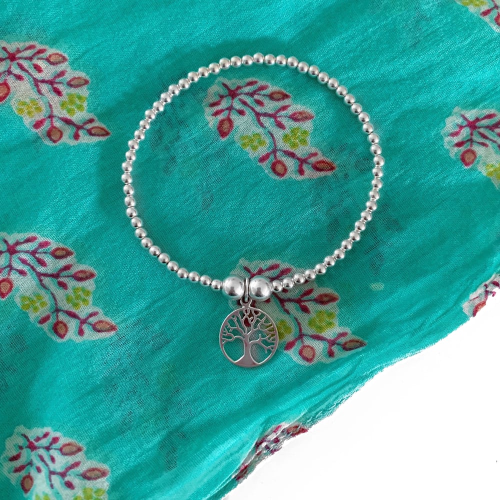Image of Sterling Silver Tree of Life Charm Bracelet
