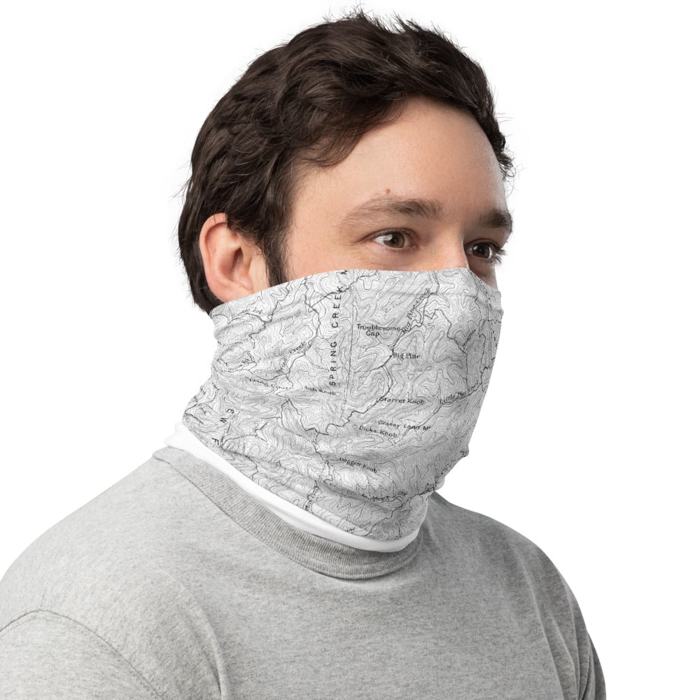 #Asheville Topo Map Neck Gaiter /Face Mask