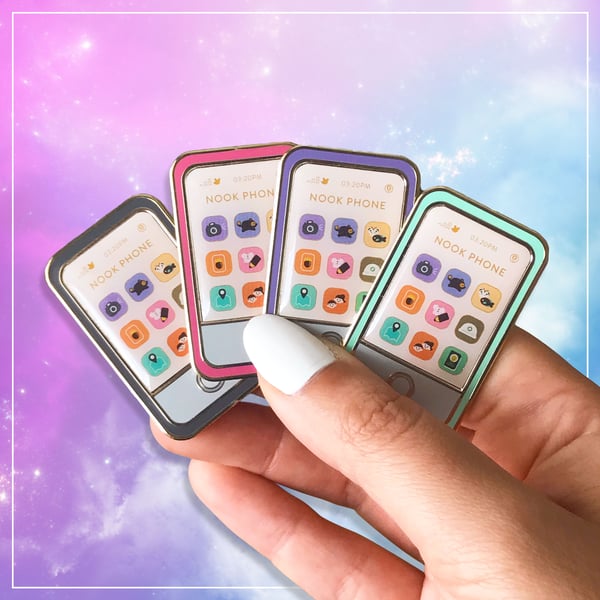Image of Animal Crossing New Horizons Nook Phone Hard Enamel Pins