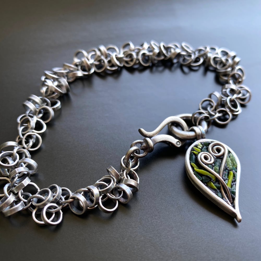 Image of Leaf and Fiddlehead Bracelet (Removable Charm)