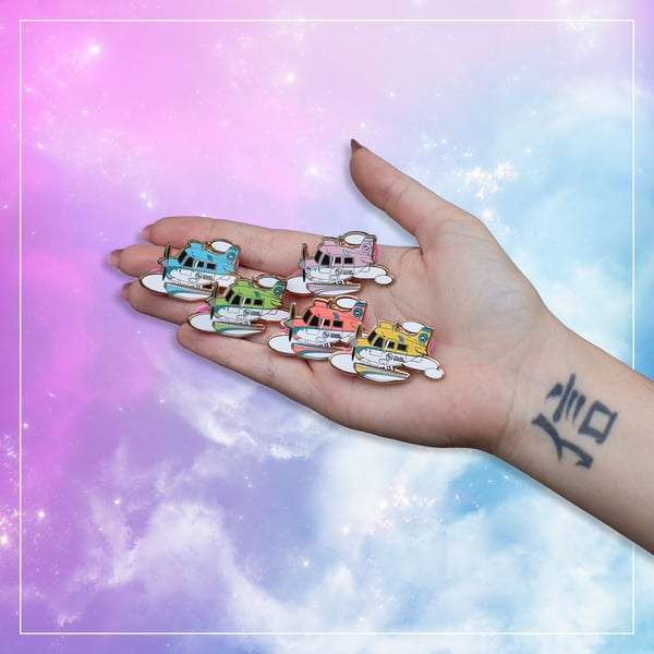 Image of Animal Crossing NH Dodo Airlines Plane Hard Enamel Pins