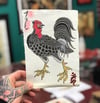 Original black rooster painting