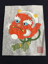 Original oni painting on washi 