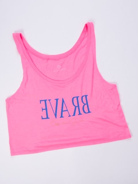 Image of BRAVE || Neon Pink Cropped Tank 