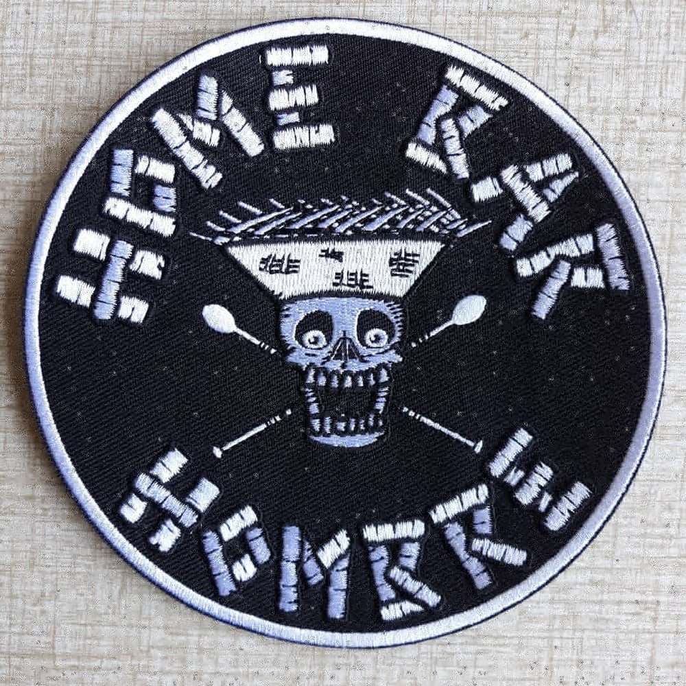 HOME BAR HOMBRE 5" Embroidered Iron/Sew-On Biker Style Patch