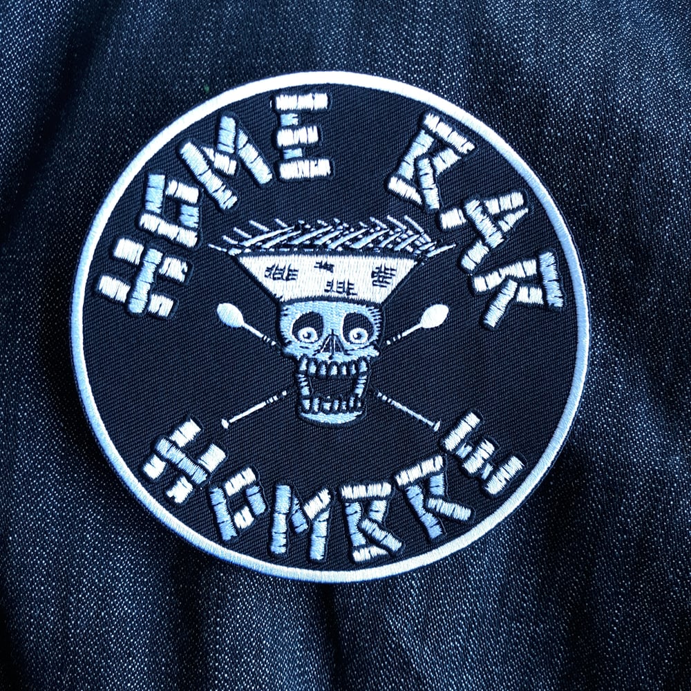 HOME BAR HOMBRE 5" Embroidered Iron/Sew-On Biker Style Patch