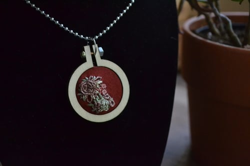 Image of Wild Rose Embroidered Necklace