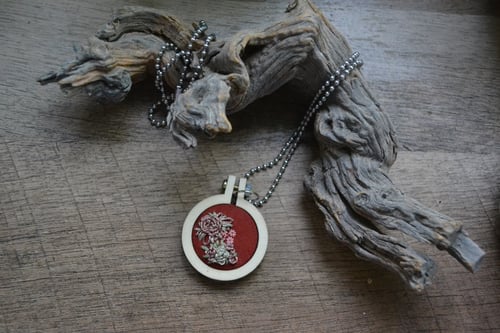 Image of Wild Rose Embroidered Necklace
