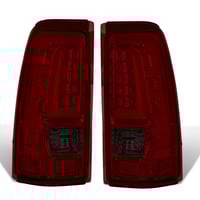Image 2 of 99-06 SILVERADO/SIERRA L-STYLE LED TAIL LIGHTS SMOKE