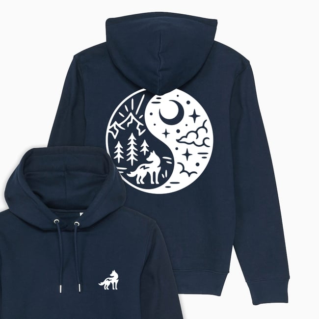 Wolf Ying Yang Hoodie Organic Cotton