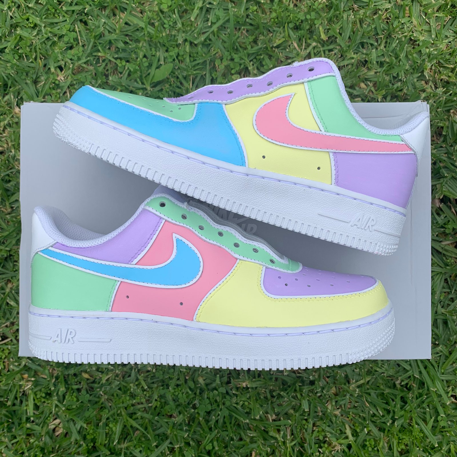 Rainbow pastel Air Force 1 s Auscustoms