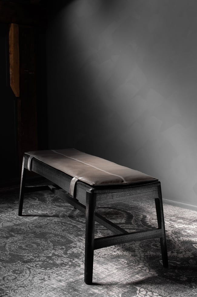 STILLWATER BENCH IN TORCHED TASMANIAN OAK - ROGUE LEATHER