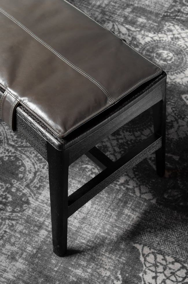 STILLWATER BENCH IN TORCHED TASMANIAN OAK - ROGUE LEATHER