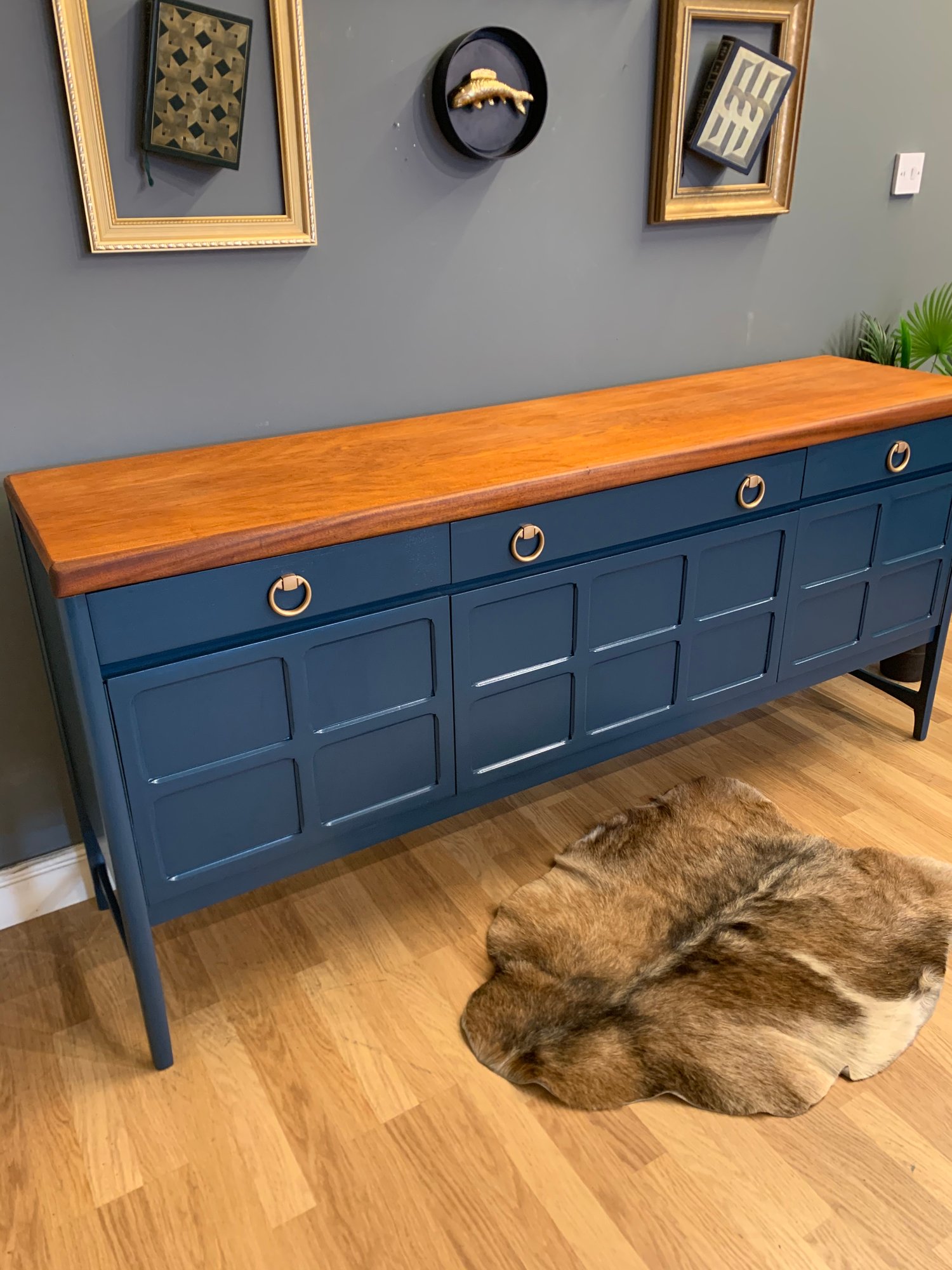Image of Hauge blue Nathan teak sideboard