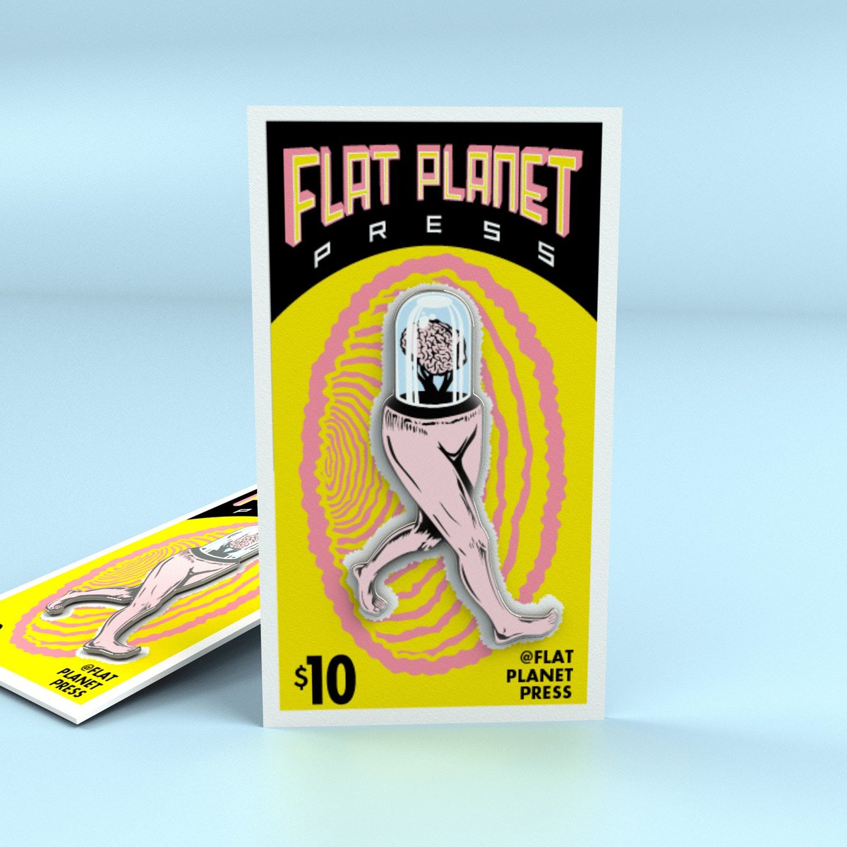 Flat Planet "Brain Walker" Enamel Pins