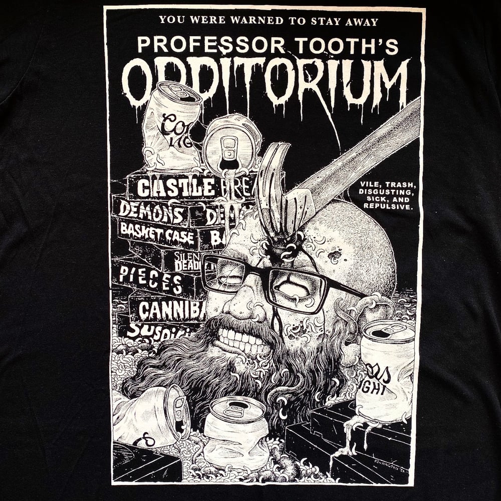 Image of Professor Tooth’s Horror Tee Shirt