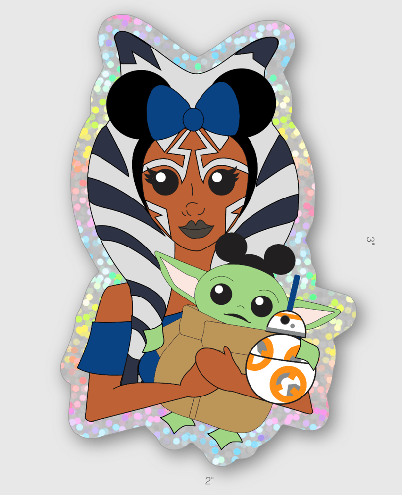 Image of Tano and baby - Glitter or Regular sticker