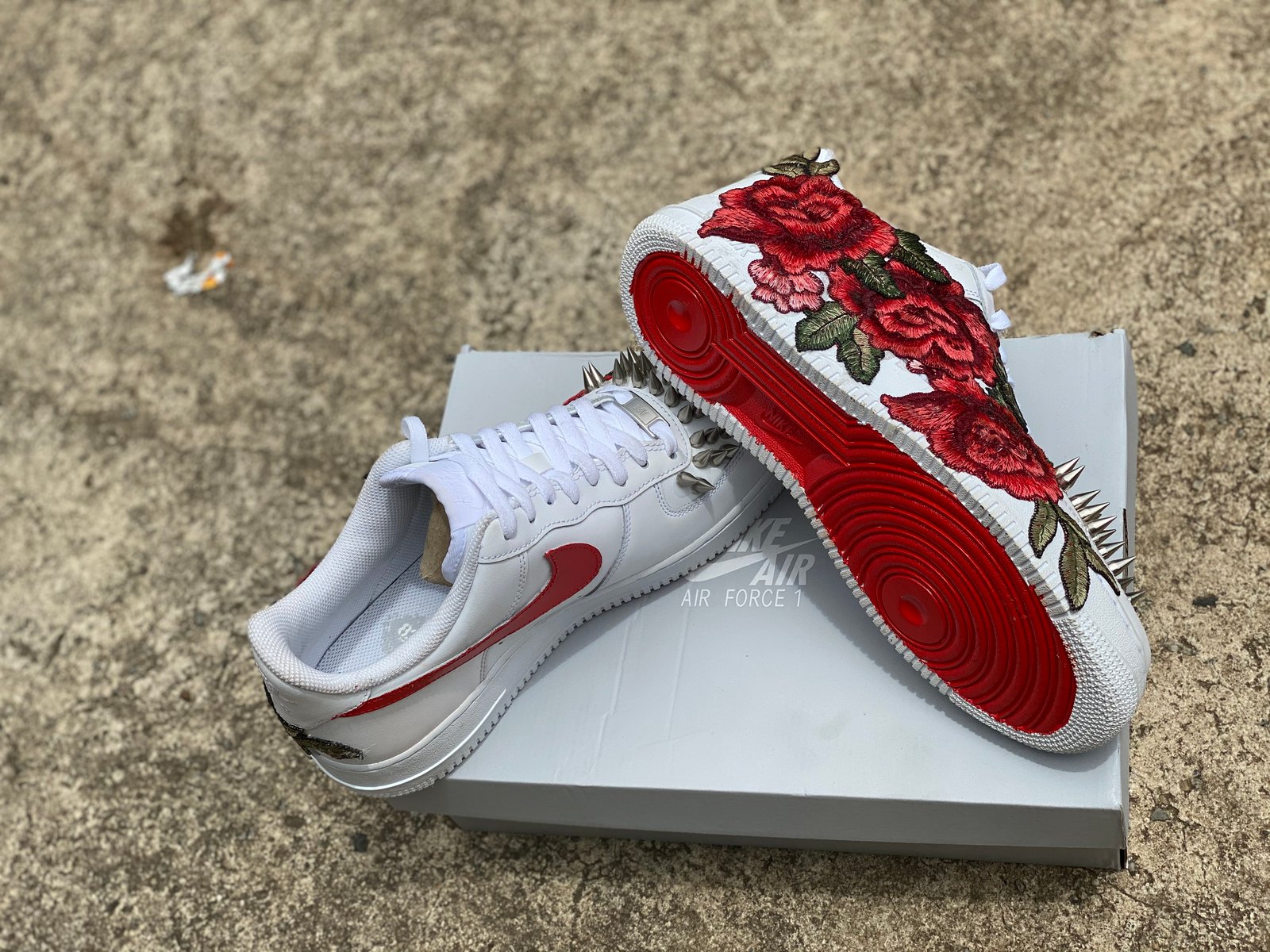red bottom af1 custom