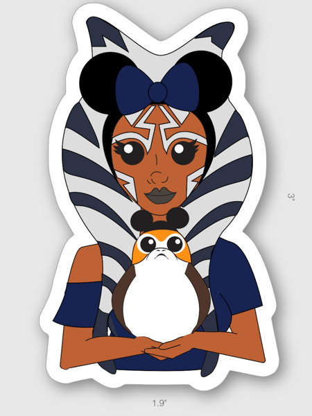 Image of Tano and Porg Sticker 