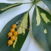 triple amber jade pea pod earrings