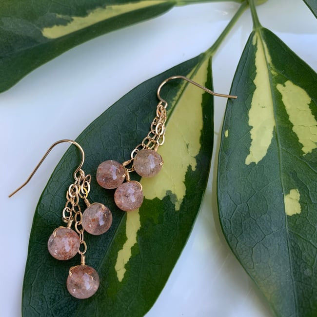 sunstone drop earrings