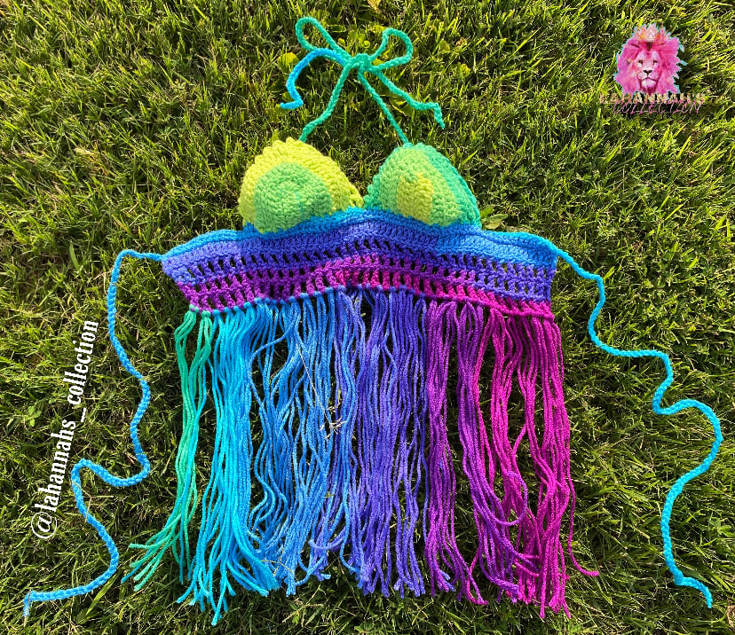 Image of Rainbow Crochet Boho Top