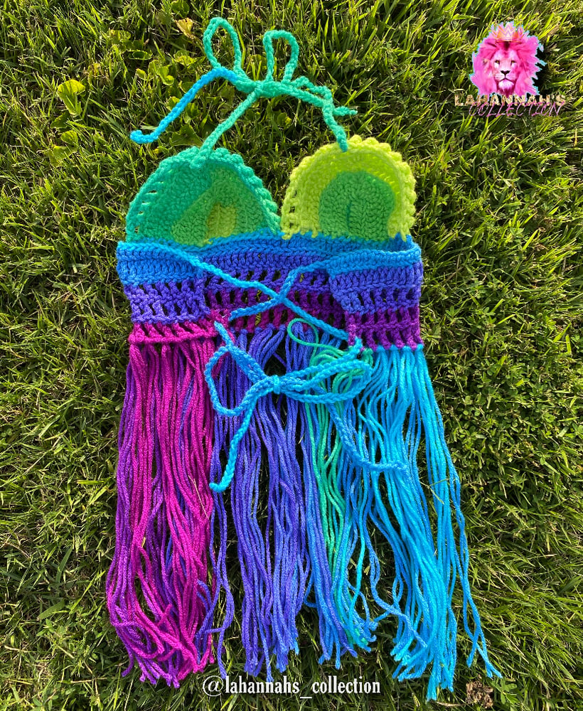 Image of Rainbow Crochet Boho Top