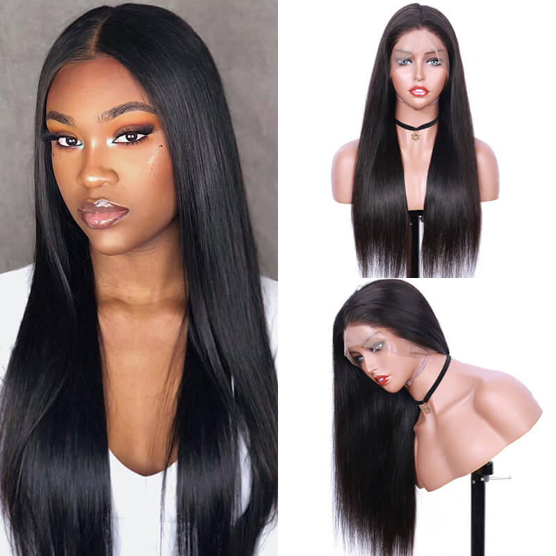 Image of Silky Straight Brazilian Virgin Hair Lace Front Wigs