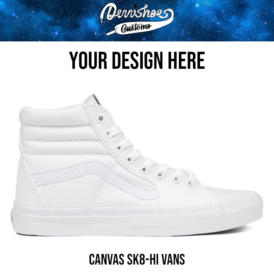 painted white high top vans