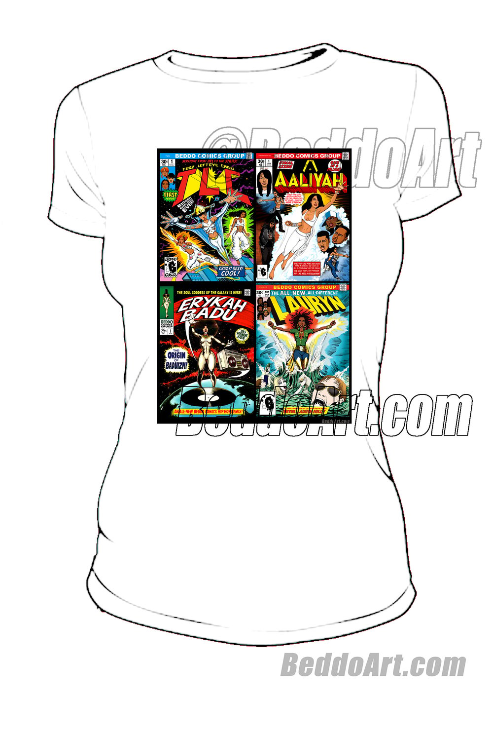 Four Queens Comic Book  Covers T-shirt