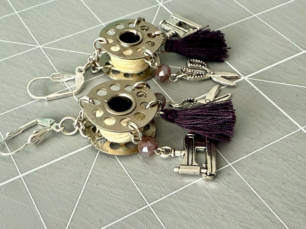 Image of Boho Bobbin Dangle Earrings