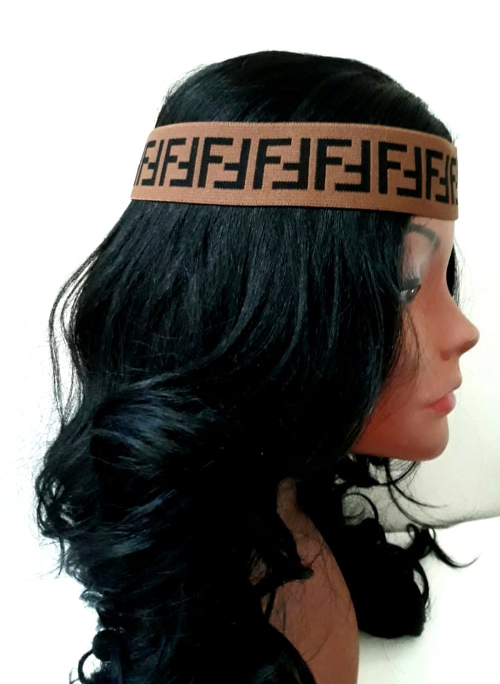 fendi headband brown