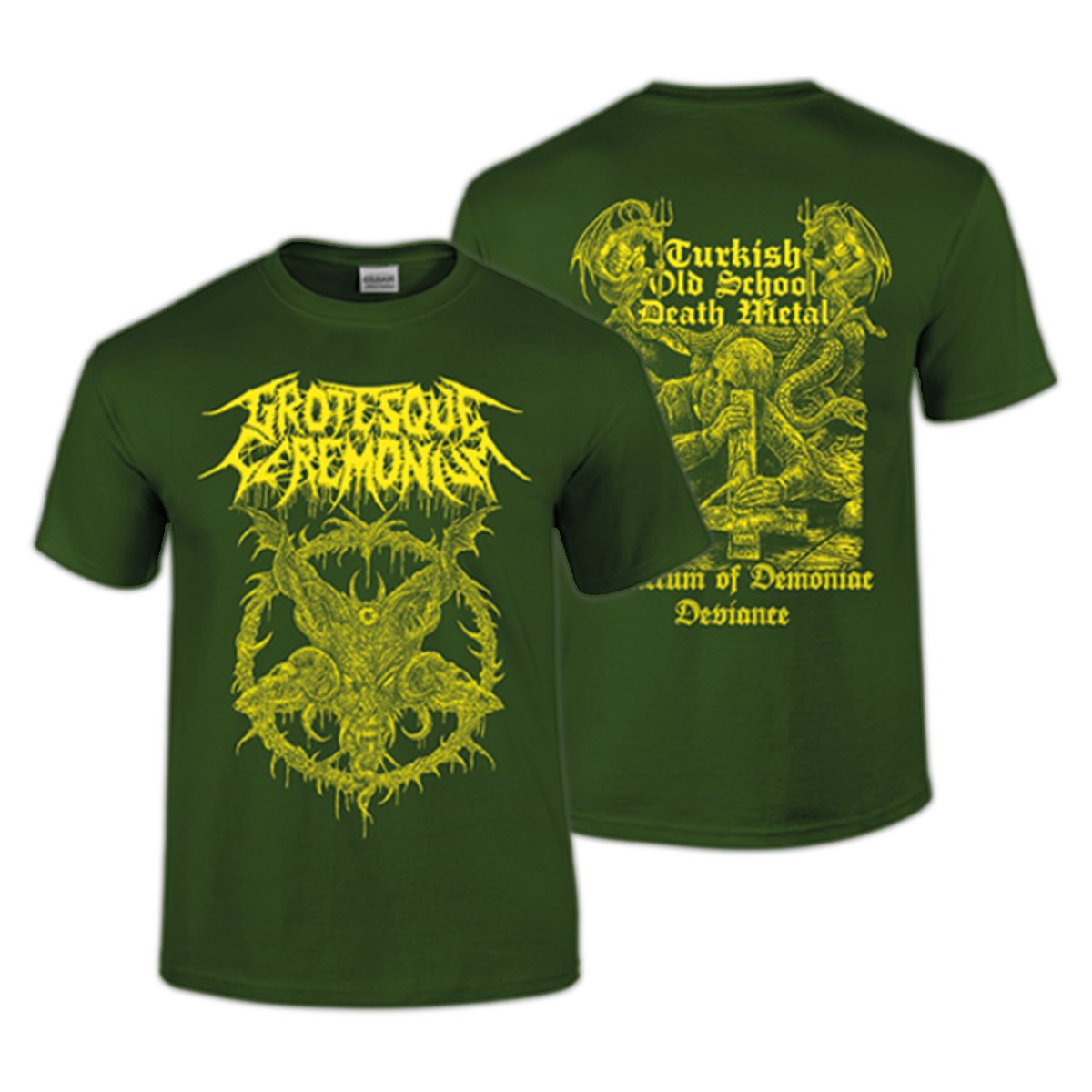 Image of Grotesque Ceremonium - WARGOAT Shirt GREEN / YELLOW