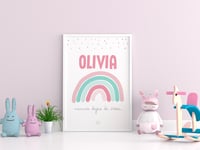 Lámina Arcoíris Personalizada - Modelo Olivia