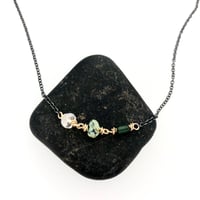 Image 1 of tourmaline, variscite, and rainbow moonstone necklace 