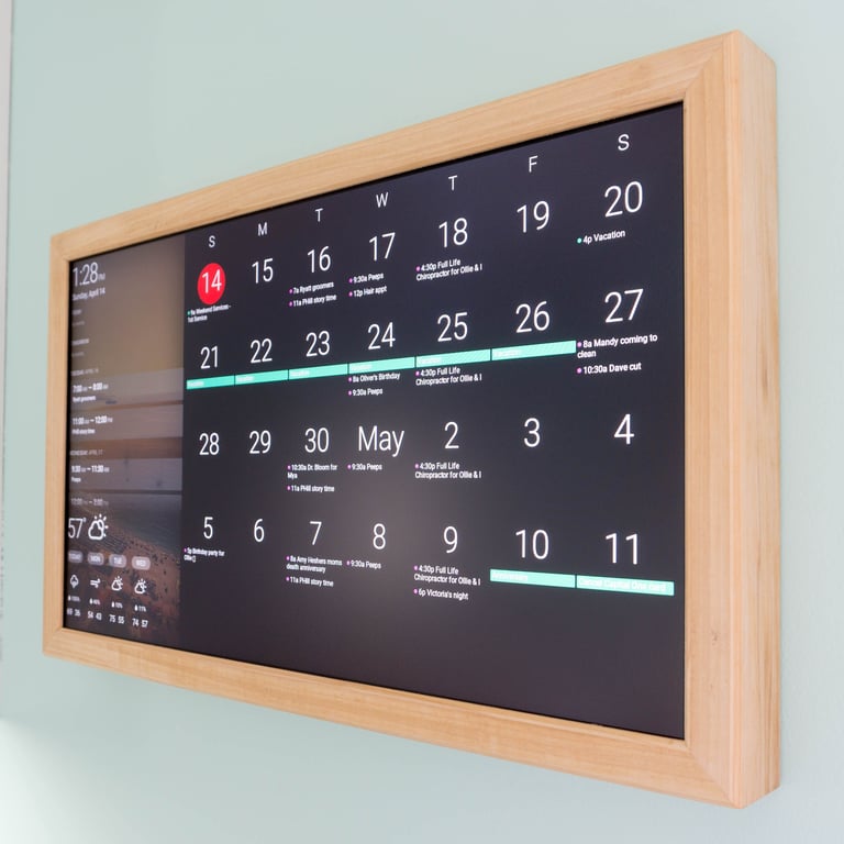 24" Digital Wall Display - Smart Screen - Wifi Calendar - Rasperry Pi - Smart Hub - Smart Home