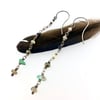 pearl, iolite, opal, variscite, and sapphire earrings