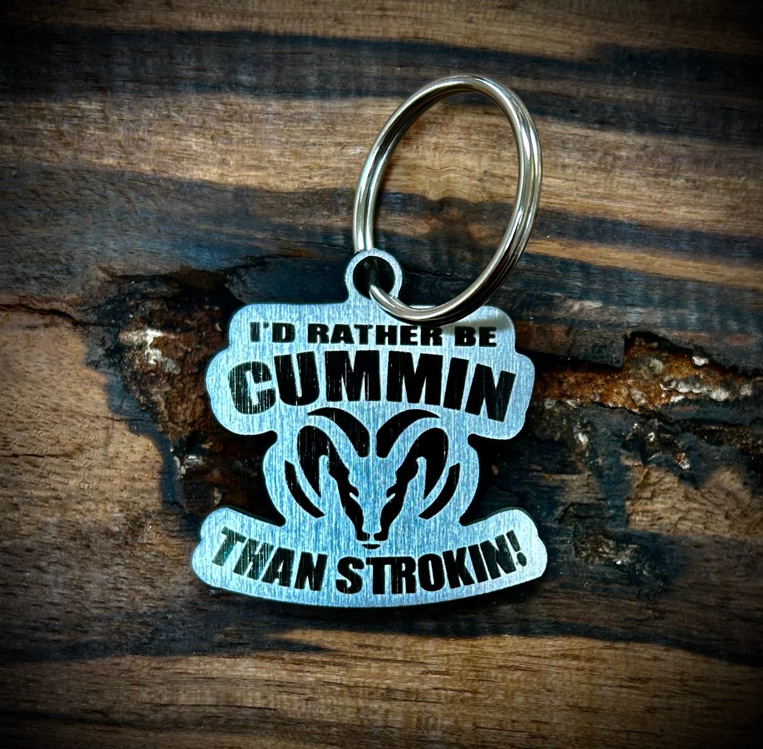 I'd Rather be Cummin than Strokin keychain 