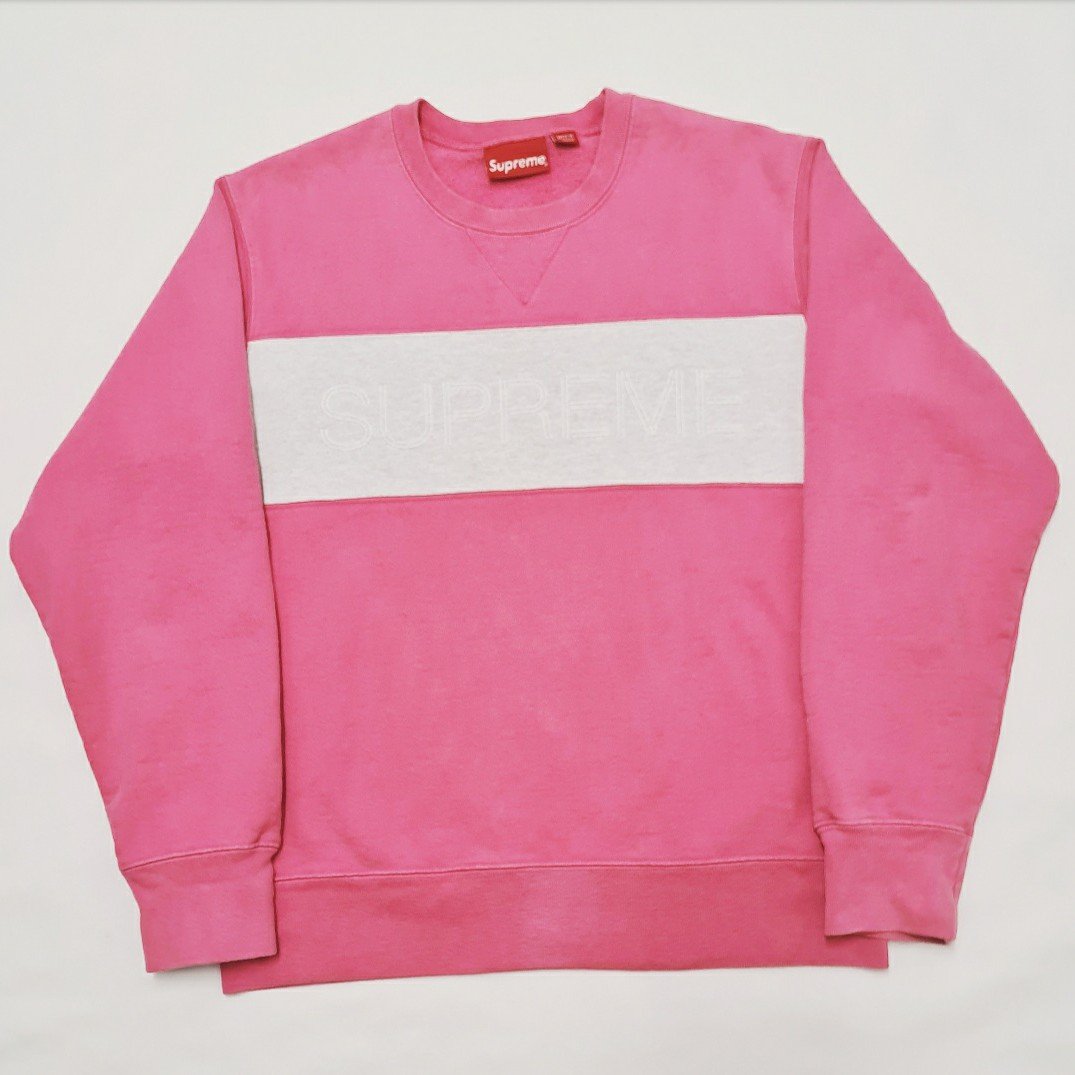supreme zig zag stitch panel crewneck