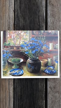 Image 2 of Margaret Olley blank card - Cornflowers