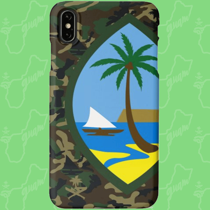 Image of Guam Woodland Camo Green Seal iPhone or Samsung case