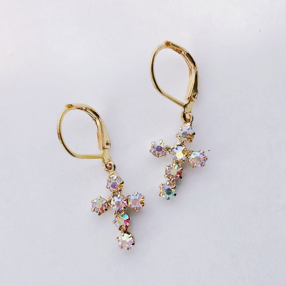 Image of “IRIS” Cross Earrings