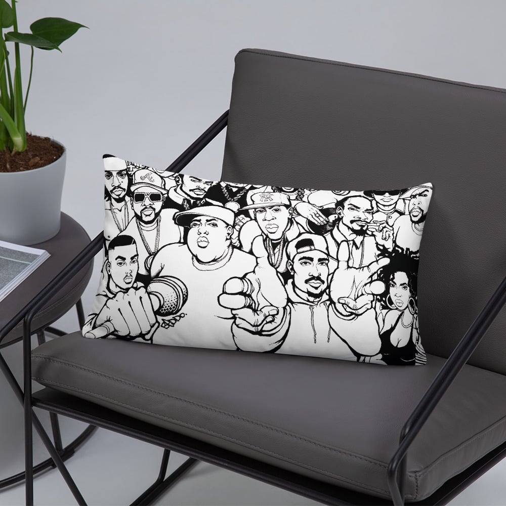 The Golden Age of Hip Hop (black & white); Accent Pillow