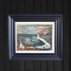 Image of French Oil Painting, 'To the Lighthouse' Akos Biro (1911-2002)