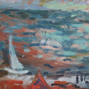 Image of French Oil Painting, 'To the Lighthouse' Akos Biro (1911-2002)