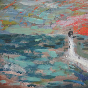 Image of French Oil Painting, 'To the Lighthouse' Akos Biro (1911-2002)